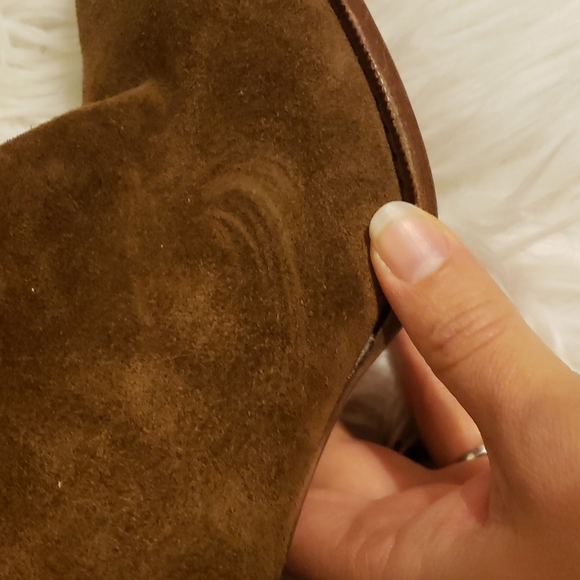 Closed Suede Booties brown size 41 ankle height Leather - Picture 8 of 9